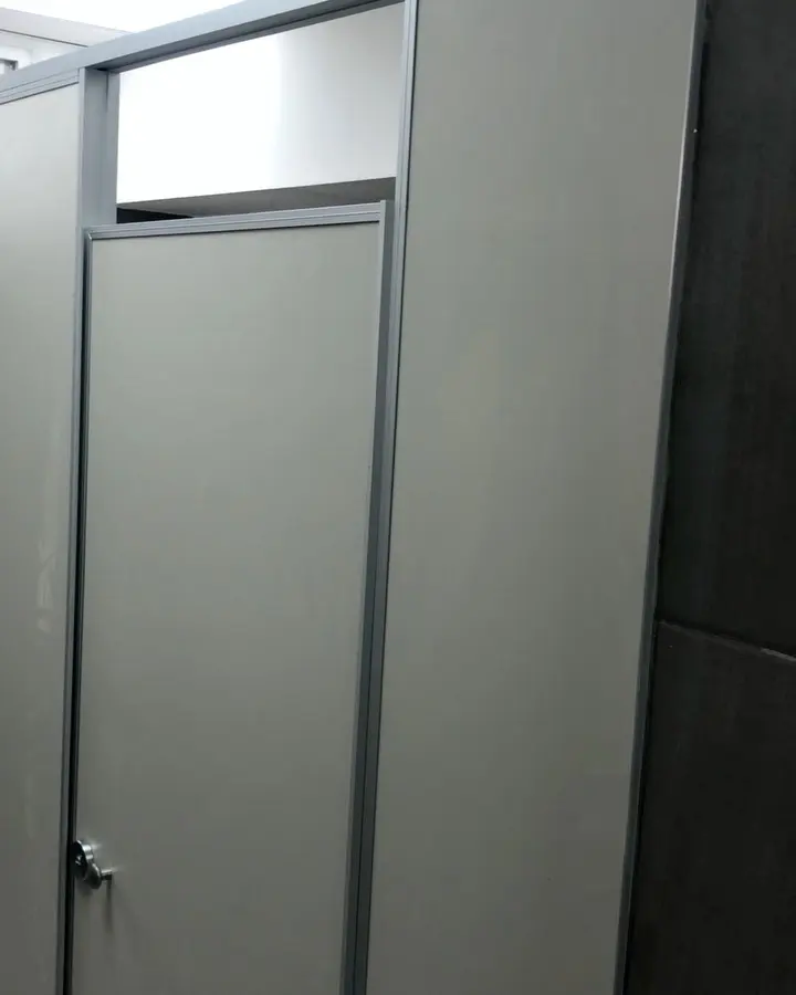 Baños del Colegio Santa Teresa con tabiques sanitarios gris ceniza (foto 4 de 4)