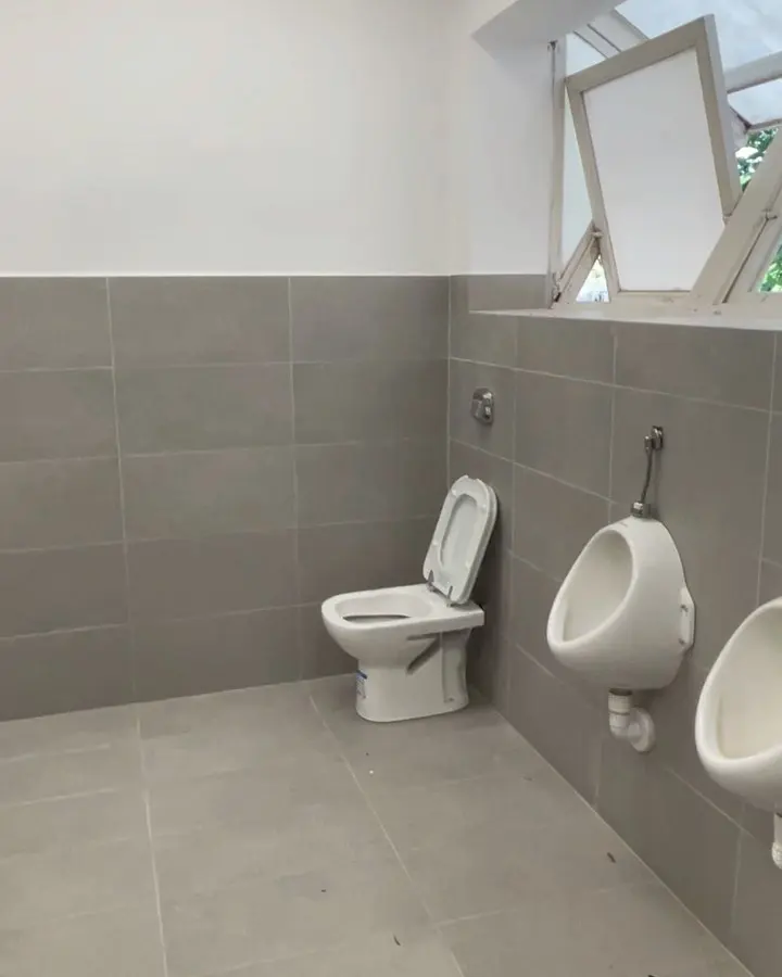 Baños de St. John's School con tabiques sanitarios de placa oscura (foto 4 de 10)
