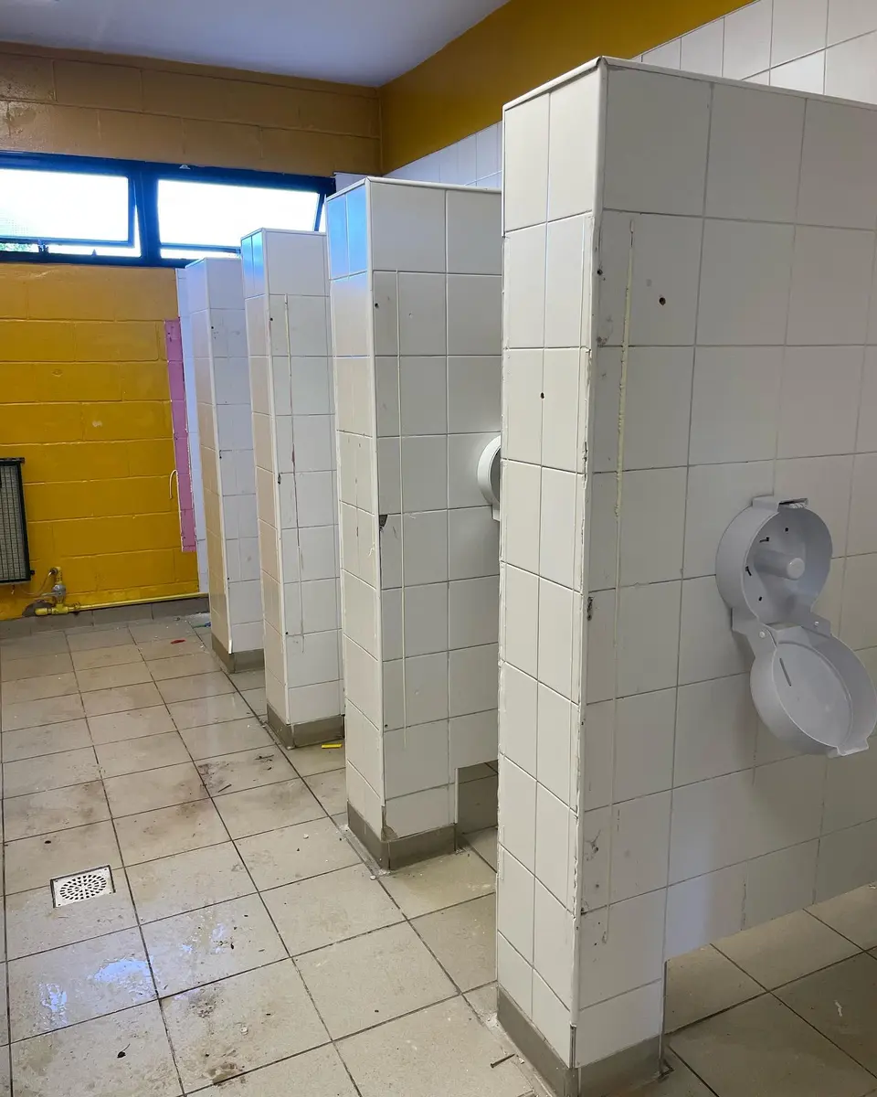 Baños de St. Matthew's College con tabiques sanitarios claros (foto 4 de 7)